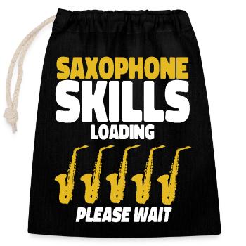 Saxophone Saxophone Compétences Chargement - Sac cadeau en coton avec cordon (25 x 30 cm) - noir - Devant