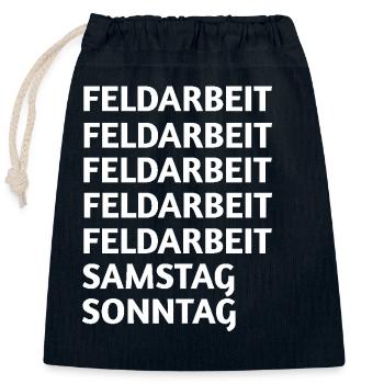 Field work - Closable cotton gift bag (25x30cm) - navy - Front