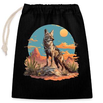 Jackals Jackal - Closable cotton gift bag (25x30cm) - black - Front