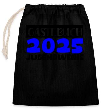 Jugendweihe 2025 Gästebuch Geschenk Mädchen Jungen - Verschließbarer Geschenkbeutel aus Baumwolle (25x30cm) - Schwarz - Vorne