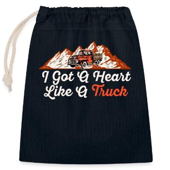 I Got A Heart Like A Truck - Closable cotton gift bag (25x30cm) - navy - Front