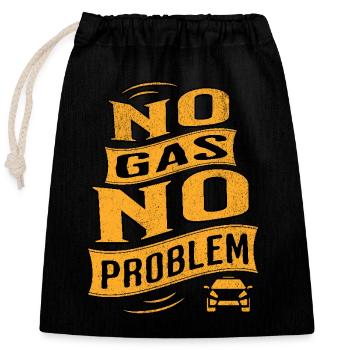 Electric car E-car Electromobility - Closable cotton gift bag (25x30cm) - black - Front