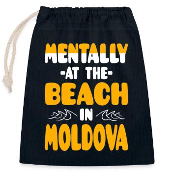 Mentally At The Beach In Moldawien - Verschließbarer Geschenkbeutel aus Baumwolle (25x30cm) - Navy - Vorne