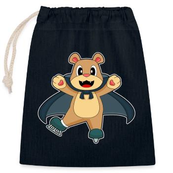 Ours Halloween patinage sur glace - Sac cadeau en coton avec cordon (25 x 30 cm) - bleu marine - Devant