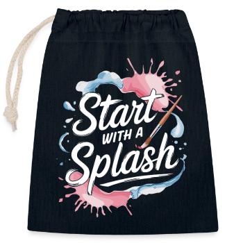 Creative Hobby For Beginners In The - Closable cotton gift bag (25x30cm) - navy - Front