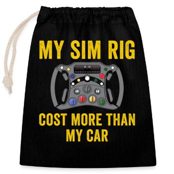 Simracer Esports Enthusiast Sim Racing - Verschließbarer Geschenkbeutel aus Baumwolle (25x30cm) - Schwarz - Vorne