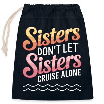 Kreuzfahrt Spruch Reise Schiffskreuzfahrt Geschenk - Verschließbarer Geschenkbeutel aus Baumwolle (25x30cm) - Navy - Vorne