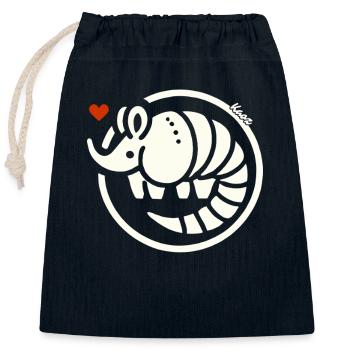 Armadillo Love - Closable cotton gift bag (25x30cm) - navy - Front