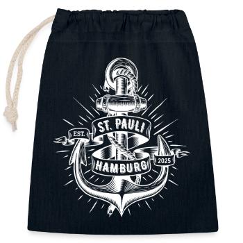 St. Pauli Anker Reeperbahn Kiez - Sac cadeau en coton avec cordon (25 x 30 cm) - bleu marine - Devant