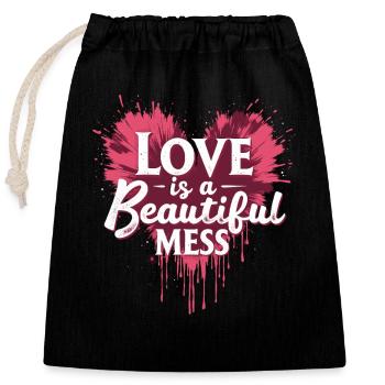 Grunge Valentine’s Day Dark Romance Edgy Love - Verschließbarer Geschenkbeutel aus Baumwolle (25x30cm) - Schwarz - Vorne