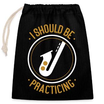 Saxophones I Should Be Practicing - Closable cotton gift bag (25x30cm) - black - Front