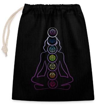 7 Chakras Zen Meditation & Yoga Buddhism - Closable cotton gift bag (25x30cm) - black - Front