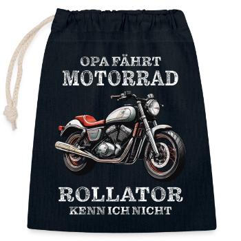 JE NE CONNAIS PAS LE DÉAMBULATEUR DE MOTO DE GRAND-PÈRE - Sac cadeau en coton avec cordon (25 x 30 cm) - bleu marine - Devant