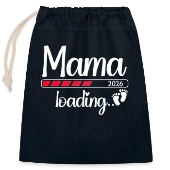 Mama 2026 Loading Werdende Mama 2026 - Verschließbarer Geschenkbeutel aus Baumwolle (25x30cm) - Navy - Vorne