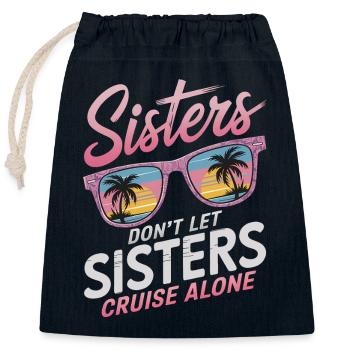 Kreuzfahrt Spruch Reise Schiffskreuzfahrt Geschenk - Verschließbarer Geschenkbeutel aus Baumwolle (25x30cm) - Navy - Vorne