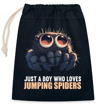 Jumping Spider Springspinnen Springspinne - Verschließbarer Geschenkbeutel aus Baumwolle (25x30cm) - Navy - Vorne