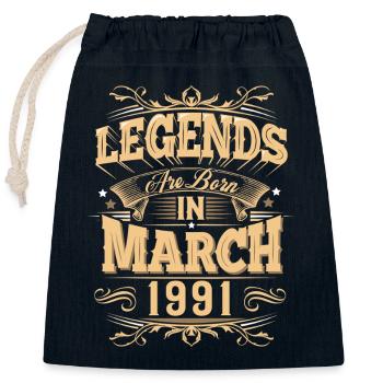 März 1991 Geburtstag Legende - Verschließbarer Geschenkbeutel aus Baumwolle (25x30cm) - Navy - Vorne