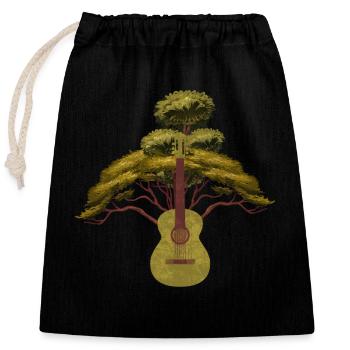 Yggdrasil Nature Musicien Arbre De Vie - Sac cadeau en coton avec cordon (25 x 30 cm) - noir - Devant