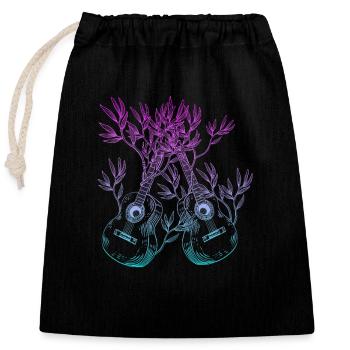 Yggdrasil Nature Musicien Arbre De Vie - Sac cadeau en coton avec cordon (25 x 30 cm) - noir - Devant