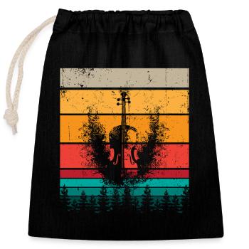 Yggdrasil Nature Musicien Arbre De Vie - Sac cadeau en coton avec cordon (25 x 30 cm) - noir - Devant