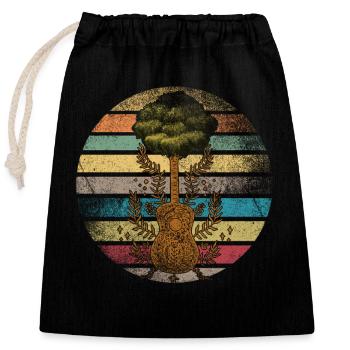 Yggdrasil Nature Musicien Arbre De Vie - Sac cadeau en coton avec cordon (25 x 30 cm) - noir - Devant