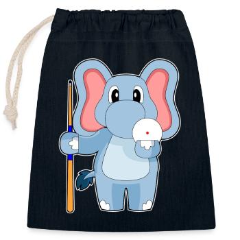 Elefant Billiard Queue - Verschließbarer Geschenkbeutel aus Baumwolle (25x30cm) - Navy - Vorne