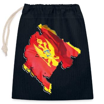 Montenegro Flagge in der Montenegro Landkarte - Verschließbarer Geschenkbeutel aus Baumwolle (25x30cm) - Navy - Vorne