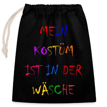 Costume de Carnaval Cadeau Femme Carnaval Carnaval - Sac cadeau en coton avec cordon (25 x 30 cm) - noir - Devant