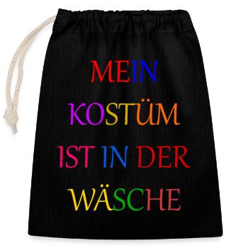 Costume de Carnaval Cadeau Femme Carnaval Carnaval - Sac cadeau en coton avec cordon (25 x 30 cm) - noir - Devant