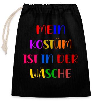 Costume de Carnaval Cadeau Femme Carnaval Carnaval - Sac cadeau en coton avec cordon (25 x 30 cm) - noir - Devant