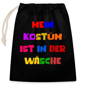 Costume de Carnaval Cadeau Femme Carnaval Carnaval - Sac cadeau en coton avec cordon (25 x 30 cm) - noir - Devant