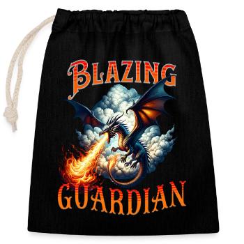 Fire Dragon Blazing Guardian - Closable cotton gift bag (25x30cm) - black - Front