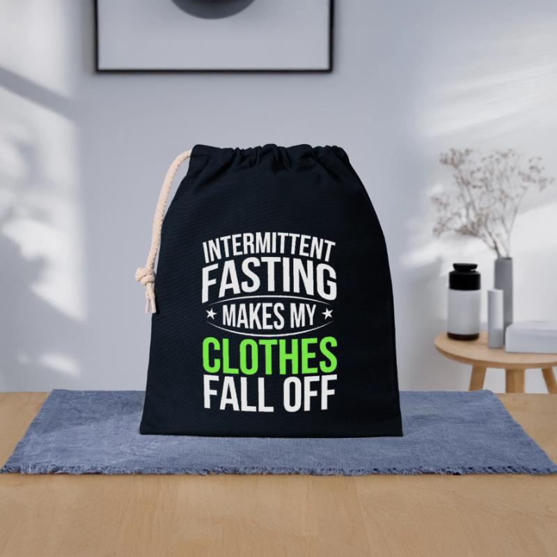 Intermittent fasting Intermittent fasting Closable cotton gift bag (25x30cm)