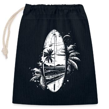 Surfbrett Porträt - Verschließbarer Geschenkbeutel aus Baumwolle (25x30cm) - Navy - Vorne