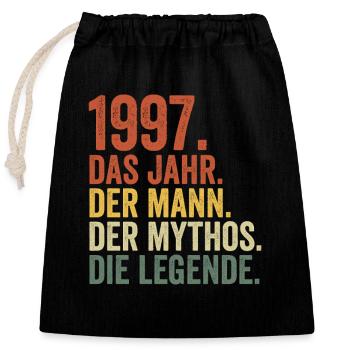 1997 Jahr Mann Mythos Legende Geburtstag - Verschließbarer Geschenkbeutel aus Baumwolle (25x30cm) - Schwarz - Vorne