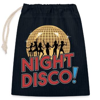 NACHT-DISCO - Verschließbarer Geschenkbeutel aus Baumwolle (25x30cm) - Navy - Vorne