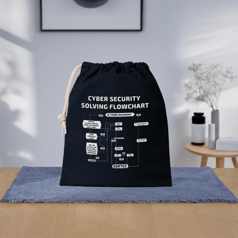 Cyber Security Solving Flowchart Closable cotton gift bag (25x30cm)