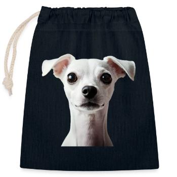 Italienischer Windspielhund - Verschließbarer Geschenkbeutel aus Baumwolle (25x30cm) - Navy - Vorne