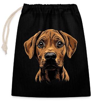 Rhodesian Ridgeback - Verschließbarer Geschenkbeutel aus Baumwolle (25x30cm) - Schwarz - Vorne