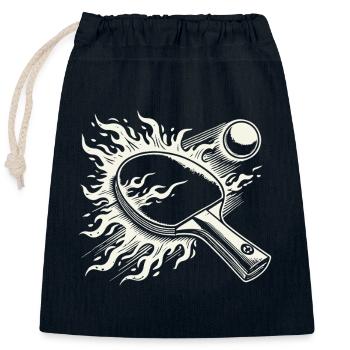 Table Tennis Bats Flames Table Tennis Game - Closable cotton gift bag (25x30cm) - navy - Front