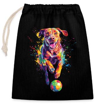 Rhodesian Ridgeback - Verschließbarer Geschenkbeutel aus Baumwolle (25x30cm) - Schwarz - Vorne
