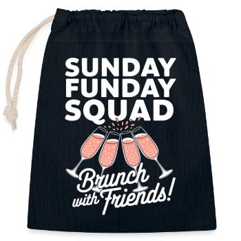 Brunch Culture Bottomless Mimosa Lovers - Closable cotton gift bag (25x30cm) - navy - Front