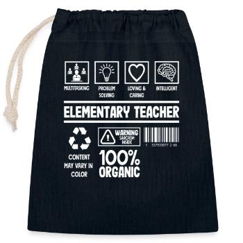Elementary School Teacher Multitasking Problem Solving - Closable cotton gift bag (25x30cm) - navy - Front