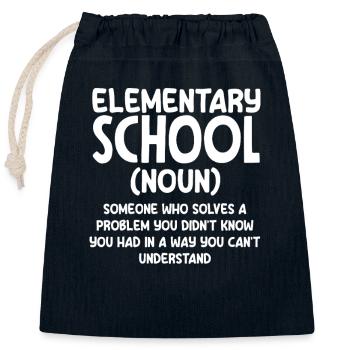 Grundschullehrer Schule Substantiv Problemlöser - Verschließbarer Geschenkbeutel aus Baumwolle (25x30cm) - Navy - Vorne