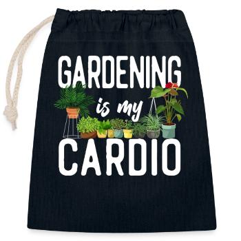 Amateur de plantes jardinage Le jardinage, c’est - Sac cadeau en coton avec cordon (25 x 30 cm) - bleu marine - Devant
