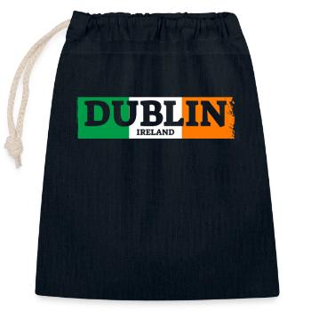 Dublin Ireland Irland Irische Flagge Stolzer Ire - Verschließbarer Geschenkbeutel aus Baumwolle (25x30cm) - Navy - Vorne