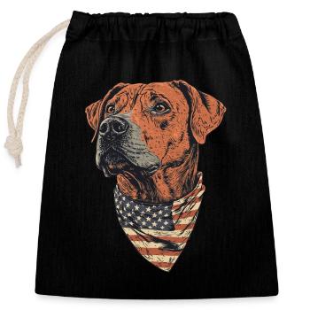 Rhodesian Ridgeback - Verschließbarer Geschenkbeutel aus Baumwolle (25x30cm) - Schwarz - Vorne