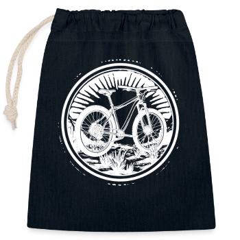 Mountain bike - Closable cotton gift bag (25x30cm) - navy - Front