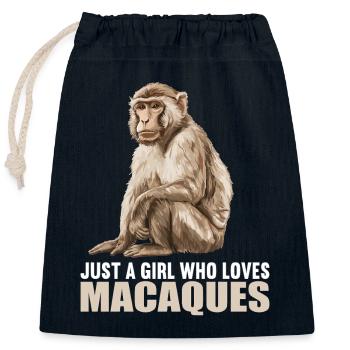 Macaque Macaque - Closable cotton gift bag (25x30cm) - navy - Front