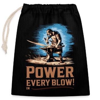 BLACKSMITH - Closable cotton gift bag (25x30cm) - black - Front